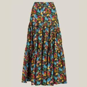 La DoubleJ Tiered Multicolor Maxi Skirt Size XL